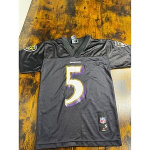 NFL Team Apparel Baltimore Ravens Joe Flacco 5 Jersey Kids Small 8 Black Mesh